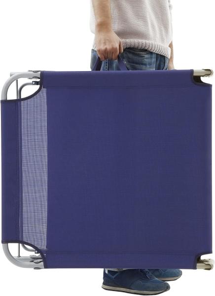 Songmics Sonnenliege mit Sonnenschutz, Kopfstütze & verstellbarer Rückenlehne, klappbar, 200 x 71 x 38 cm, Lila Bild 6