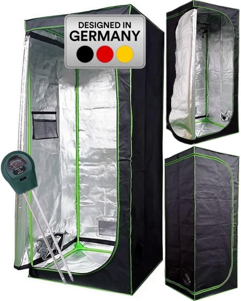 Growbox Gewächshaus Indoor Pflanzenzelt Zuchtzelt Growroom Zuchtschrank Darkroom Zimmergewächshaus Growschrank - 80x80x220 cm