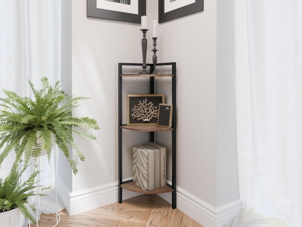 Eckregal Bonikad (Farbe: Schwarz / Braun) Bild 2