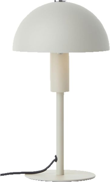Lightbox Pilz-Tischlampe | 27 cm Höhe, Ø 15 cm | Home Office Schreibtischlampe mit Wipp-Schalter | Mini LED Lampe als Nachttischlampe für das Schlafzimmer | E14 | aus Metall in Beige