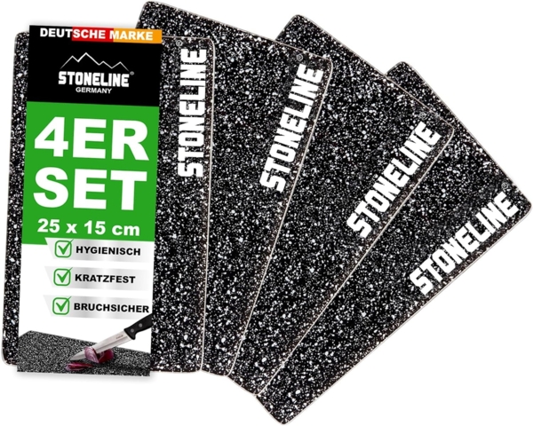 STONELINE Schneidebrett, Glas, (Set, 4-St), hitzebeständig und bruchstabil