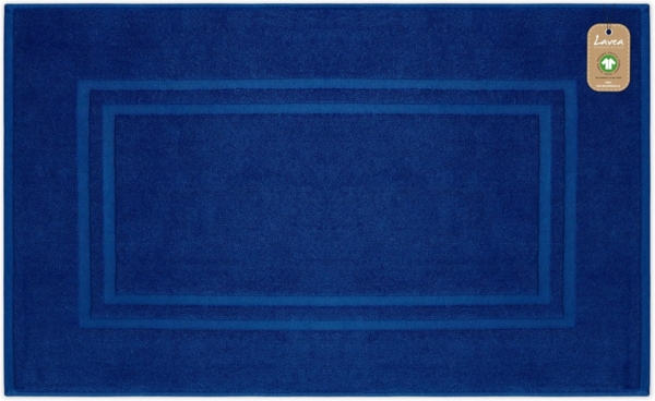 Lavea Badematte Bali, Höhe 3 mm, rutschhemmend, beidseitig nutzbar, strapazierfähig, fußbodenheizungsgeeignet, waschbar, schnell trocknend, Bio-Baumwolle, rechteckig, hochwertiger und nachhaltiger Premium Duschvorleger – saugstarke Faser