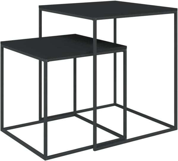 Couchtisch-Set 2-tlg. Holzwerkstoff und Metall [343113]