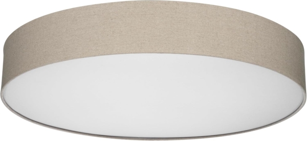 REV Deckenlampe - Deckenleuchte Schlafzimmer, Wohnzimmer & Küche rund 70cm mit Stoff-Lampenschirm im Vintage-Look, taupe