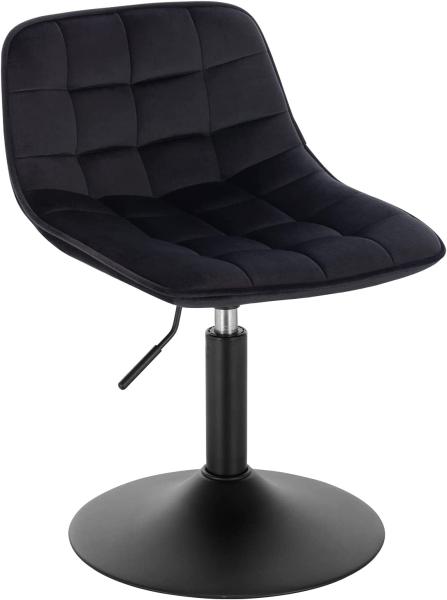 WOLTU 1 X Verstellbarer Sitzhocker Stuhl Arbeitshocker Bürohocker Esszimmerstuhl Schminkhocker Kommerzieller Shop Mehrzweck 360° Schwenken Samt Schwarz Sitz 38-49. 5cm Hoch