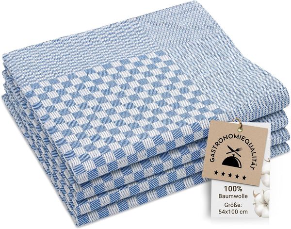 ZOLLNER Geschirrtuch, (Spar-Set, 4-tlg), 54 x 100 cm, 100% Baumwolle, vom Hotelwäschespezialisten
