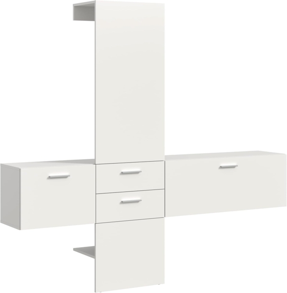 Garderobenkombination (B/H/T: 208x190x36 cm) in weiß Melamin