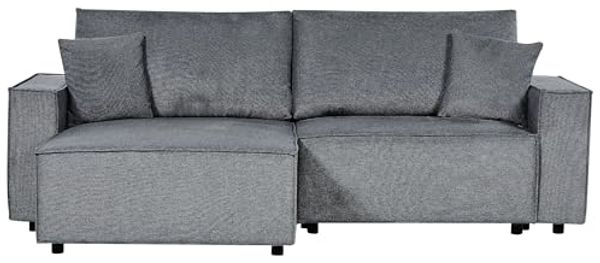 Ecksofa KARILA Dunkelgrau Rechtsseitig