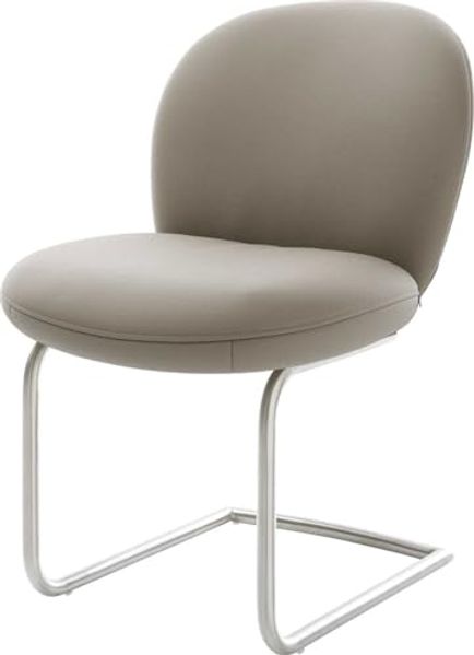 Freischwinger Nube-Flex Echt-Leder Schlamm Freischwinger rund Edelstahl Taschenfederkern