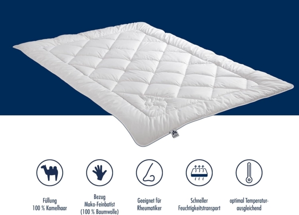 Badenia Bettcomfort Irisette Steppbett medium aus Kamelhaar für den Übergang, 135x200 cm Bild 4