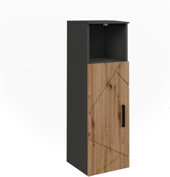 Midischrank Irma Anthrazit/Artisan 30 x 93 cm mit 1 Tür Vicco
