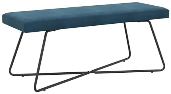 vidaXL Bank Uni Blau 110 x 40 x 45 cm Samt 42038352