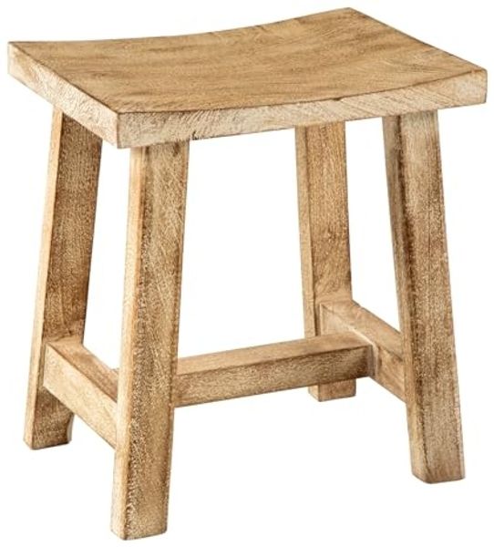 riess-ambiente Sitzhocker FINCA 45cm beige-braun (Einzelartikel, 1 St), Wohnzimmer · Mango-Massivholz · Handmade · Shabby Chic · Landhausstil
