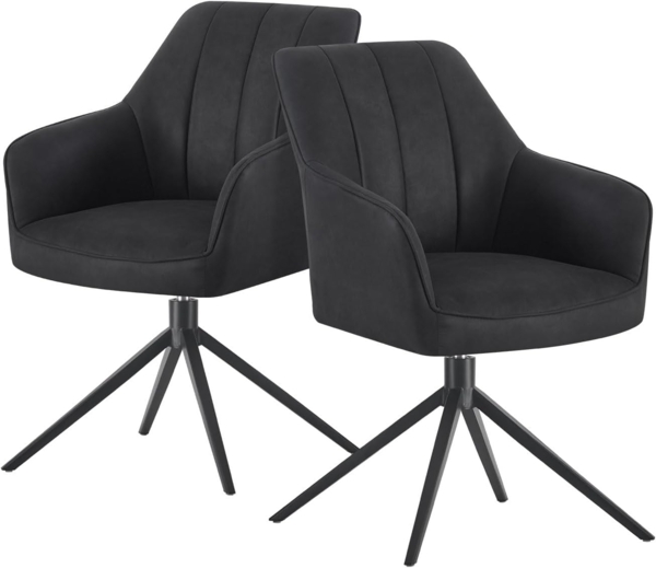 DUBI Möbel Drehstuhl Thomas, 360° drehbar mit Rückholfunktion 2er-Set