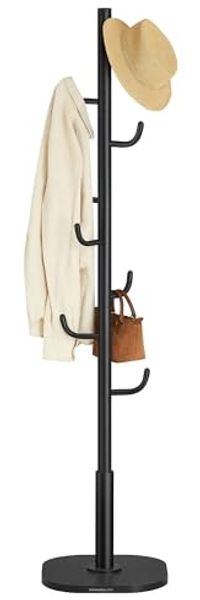 SONGMICS HOME Garderobe in Kaktus-Form, Kleiderständer, freistehende Garderobe, 8 Haken mit nach oben gebogenen Enden, 175,3 cm hoch, für Kleidung, Hüte, Taschen, tintenschwarz