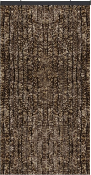 Flauschvorhang 80x185 cm in Meliert beige - braun, perfekter Insekten- und Sichtschutz für Ihre Balkon- und Terrassentür, viele Farben