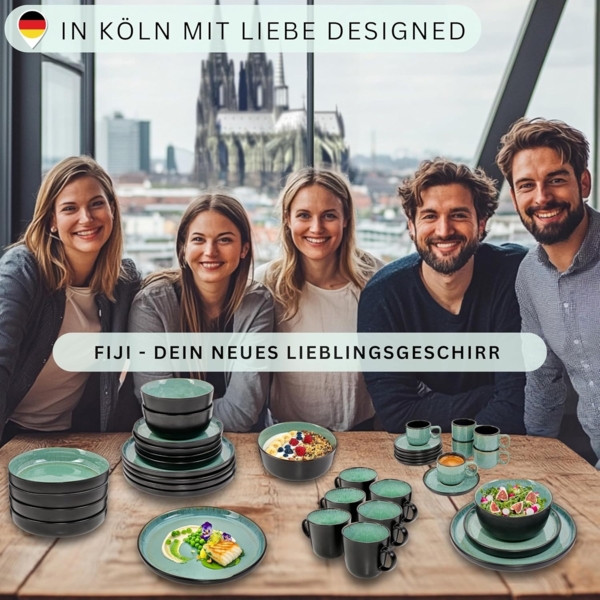 SÄNGER Steingut Geschirrset Fiji, Tafelservice 24 teilig für 6 Personen Bild 7