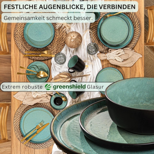 SÄNGER Steingut Geschirrset Fiji, Tafelservice 24 teilig für 6 Personen Bild 4