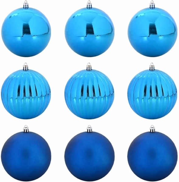 vidaXL Weihnachtskugel-Set 9 pcs Blau Kunststoff 42018882
