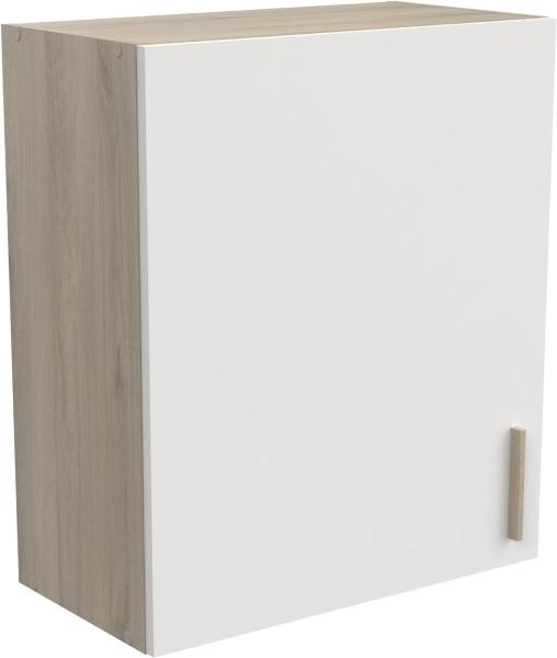 Hängeschrank >Origan< in Kronberg Eiche/ matt weiss - 60x70x30 (BxHxT)