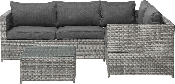 Lounge Set AVOLA PE Rattan Grau Linksseitig