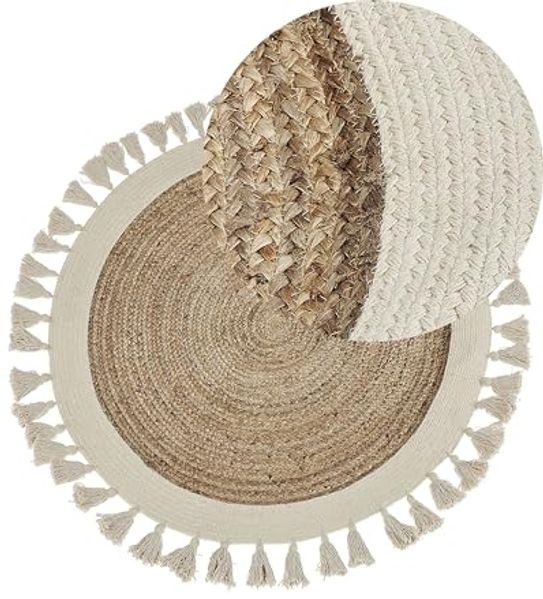 Teppich Jute beige ⌀ 120 cm SAMSUN