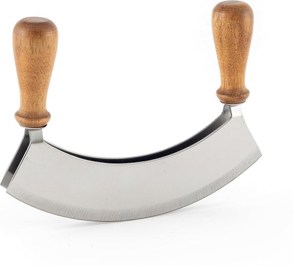 Hanseküche Wiegemesser Wiegemesser mit Brett – FSC®-zertifiziert, Nachhaltig, Ergonomisch Geformt, Langlebig