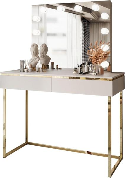 Lookway Schminktisch AURORA GOLD ELITE Kaschmir mit Spiegel