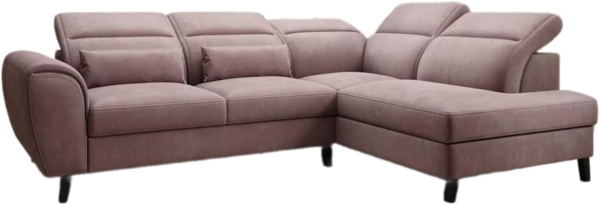 Designer Sofa Nobile mit verstellbarer Rückenlehne Samt Rosé Rechts