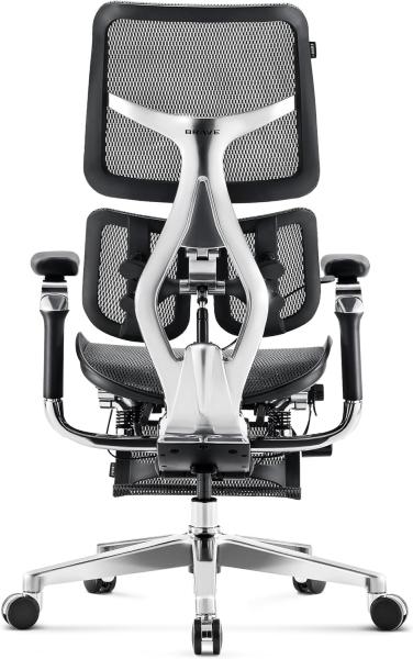 Diablo Brave V-Kinetic Bürostuhl Ergonomisch Schreibtischstuhl Chefsessel mit Fußstütze 5D Armlehnen Netzstoff Lendenwirbelstütze Verstellbarer Sitz Belastbar bis 120 kg (Schwarz) Bild 5