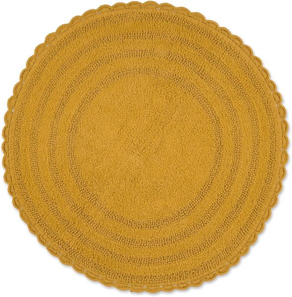 DII Crochet Collection Wende-Badematte, rund, Durchmesser 69,8 cm, Honiggold