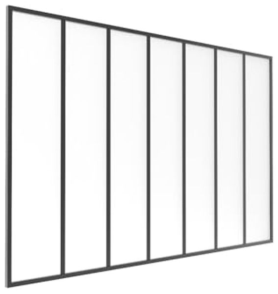 Vente-unique - BAYVIEW Innenglaswand GlasMetall Schwarz - B 3,5 cm x H 130 cm x L 210 cm