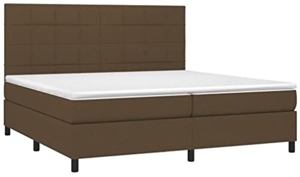 vidaXL Boxspringbett mit Matratze Dunkelbraun 200x200 cm Stoff, Härtegrad: H2 [3141804]