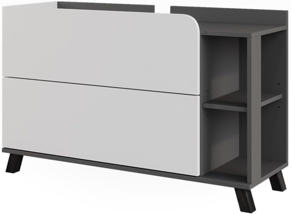 Waschbeckenunterschrank Karen Anthrazit/Weiß 100 x 65 cm mit 2 Schubladen Vicco
