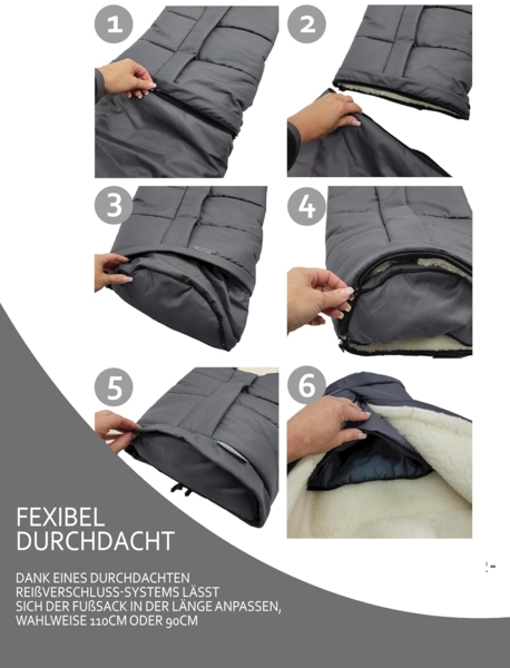 BambiniWelt by Rafael K. Fußsack Winterfußsack Fußsack für Kinderwagen Buggy mumienform Wolle UNI Bild 4