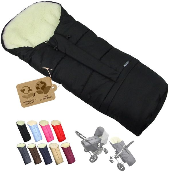 BambiniWelt by Rafael K. Fußsack Winterfußsack Fußsack für Kinderwagen Buggy mumienform Wolle UNI