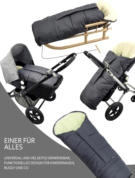 BambiniWelt by Rafael K. Fußsack Winterfußsack Fußsack für Kinderwagen Buggy mumienform Wolle UNI Bild 2