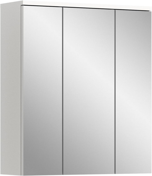 xonox. home Badezimmer Solero Spiegelschrank Badspiegelschrank Spiegelschränke fürs Bad Badspiegelschrank in Front Spiegelfläche Korpus weiß Hochglanz tiefzieh, ca. 63 x 73 x 21 cm