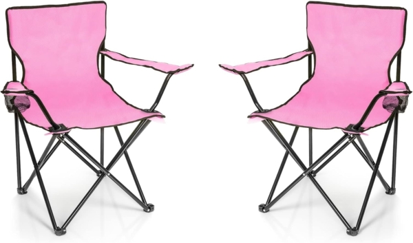 BigDean Campingstuhl 2x Faltstuhl Campingstuhl Anglerstuhl Getränkehalter Klappstuhl (2 St)