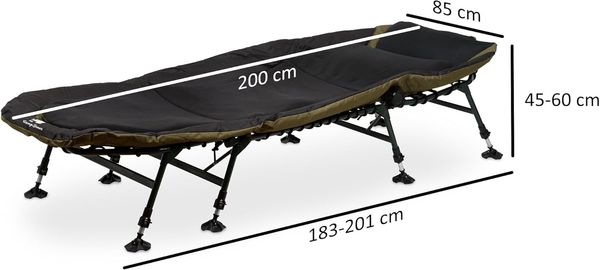 CampFeuer Angelliege Karpfenliege XXL, 210 x 85 x 45-60 cm, Komfortable Liege Bild 3