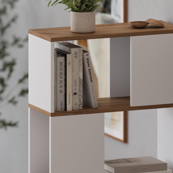 Raumteiler Eneos Weiß/Goldkraft Eiche 60 x 124.5 cm Vicco Bild 4