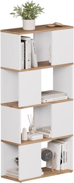 Raumteiler Eneos Weiß/Goldkraft Eiche 60 x 124.5 cm Vicco Bild 6