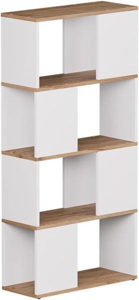 Raumteiler Eneos Weiß/Goldkraft Eiche 60 x 124.5 cm Vicco Bild 1