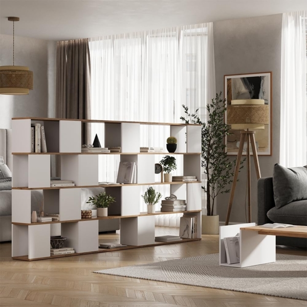 Raumteiler Eneos Weiß/Goldkraft Eiche 60 x 124.5 cm Vicco Bild 7