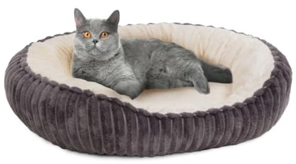 Canadian Cat Company Katzenliege Katzenbett Cameron, Katzenkörbchen oval flauschig, Katzenkorb rutschfest