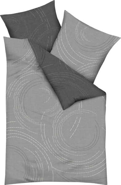 Kaeppel Wendebettwäsche Jaro, in Gr. 135x200, 155x220 oder 200x200 cm, Feinbiber, 2 teilig, mit Reißverschluss, 100% Baumwolle, Bettwäsche mit zeitlosem Design
