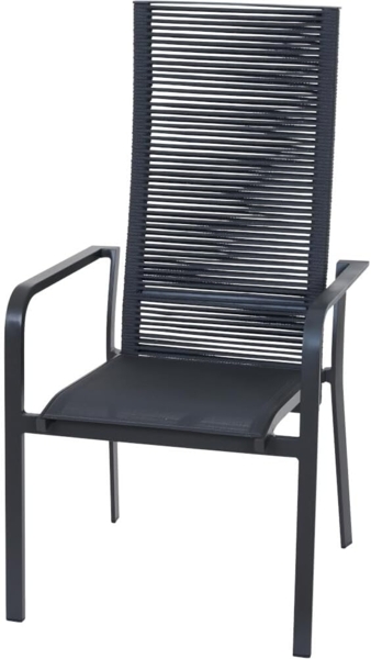 SIENA GARDEN Carlton Move Sessel, Rope Alu, Textilbezug, dunkelgrau