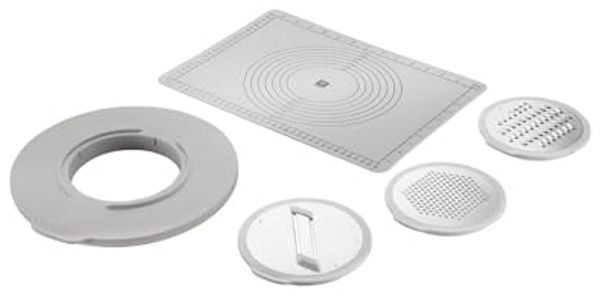 Zwilling Schüssel Fresh & Save BOWLS - Zubehör-Set, Accessoire-Set, 5-teilig, Kunststoff, (Set, 5-tlg), Spritzschutz, 3 Reibeaufsätze, backofenfeste Anti-Rutsch-Silikonmatte