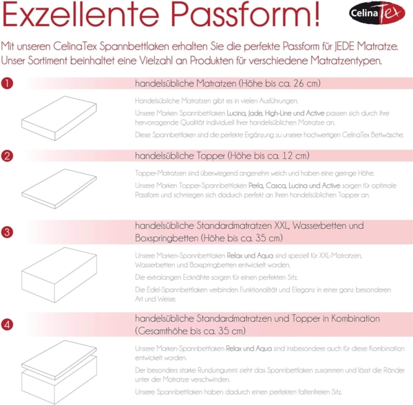 CelinaTex Jersey Topper Spannbettlaken Lucina Doppelpack 90x200-100x200 cm anthrazit grau 100% Baumwolle gekämmt bis 12cm Matratzenhöhe Oeko-TEX Bild 9