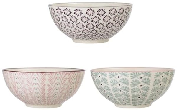 Bloomingville Schale Bloomingville Maya Schale Violett Steingut Ř 16,5 cm 3er Set, Steingut, (Schalen Set)